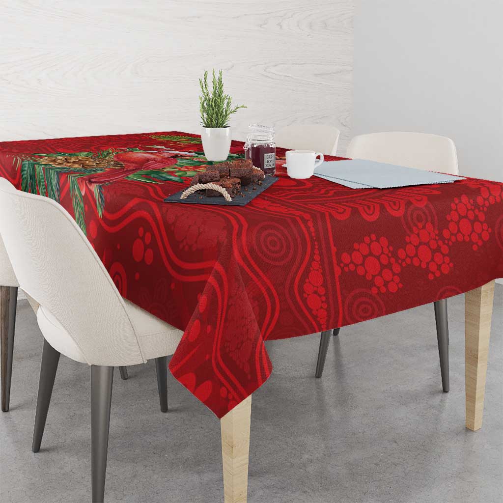 Aussie Red Cardinal Tablecloth Aboriginal Inspired Christmas - Aussie Hoodie