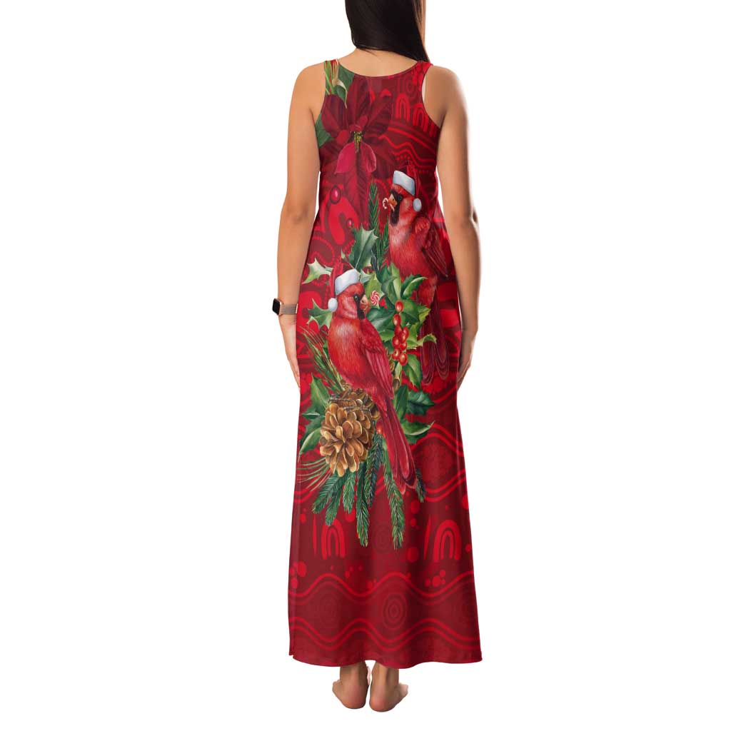 Aussie Red Cardinal Tank Maxi Dress Aboriginal Inspired Christmas - Aussie Hoodie