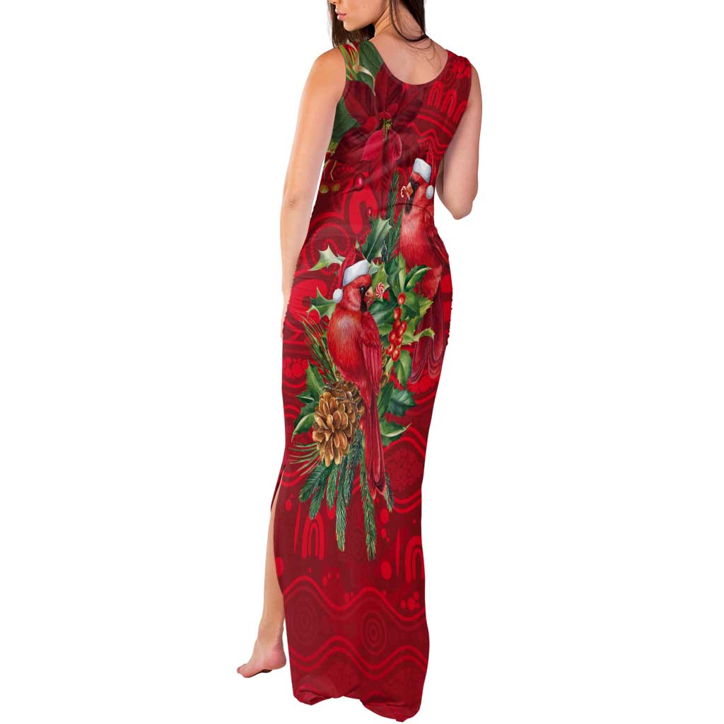 Aussie Red Cardinal Tank Maxi Dress Aboriginal Inspired Christmas - Aussie Hoodie