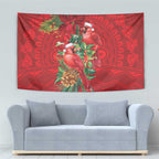 Aussie Red Cardinal Tapestry Aboriginal Inspired Christmas - Aussie Hoodie