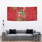 Aussie Red Cardinal Tapestry Aboriginal Inspired Christmas - Aussie Hoodie