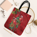 Aussie Red Cardinal Tote Bag Aboriginal Inspired Christmas - Aussie Hoodie