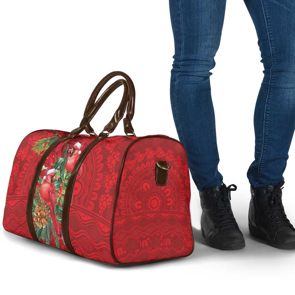 Aussie Red Cardinal Travel Bag Aboriginal Inspired Christmas - Aussie Hoodie