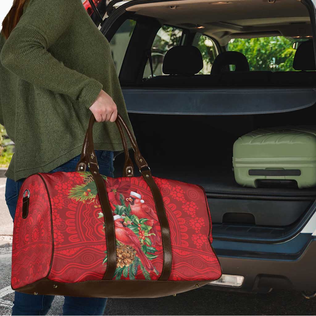 Aussie Red Cardinal Travel Bag Aboriginal Inspired Christmas - Aussie Hoodie