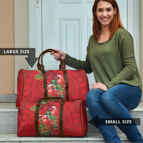 Aussie Red Cardinal Travel Bag Aboriginal Inspired Christmas - Aussie Hoodie