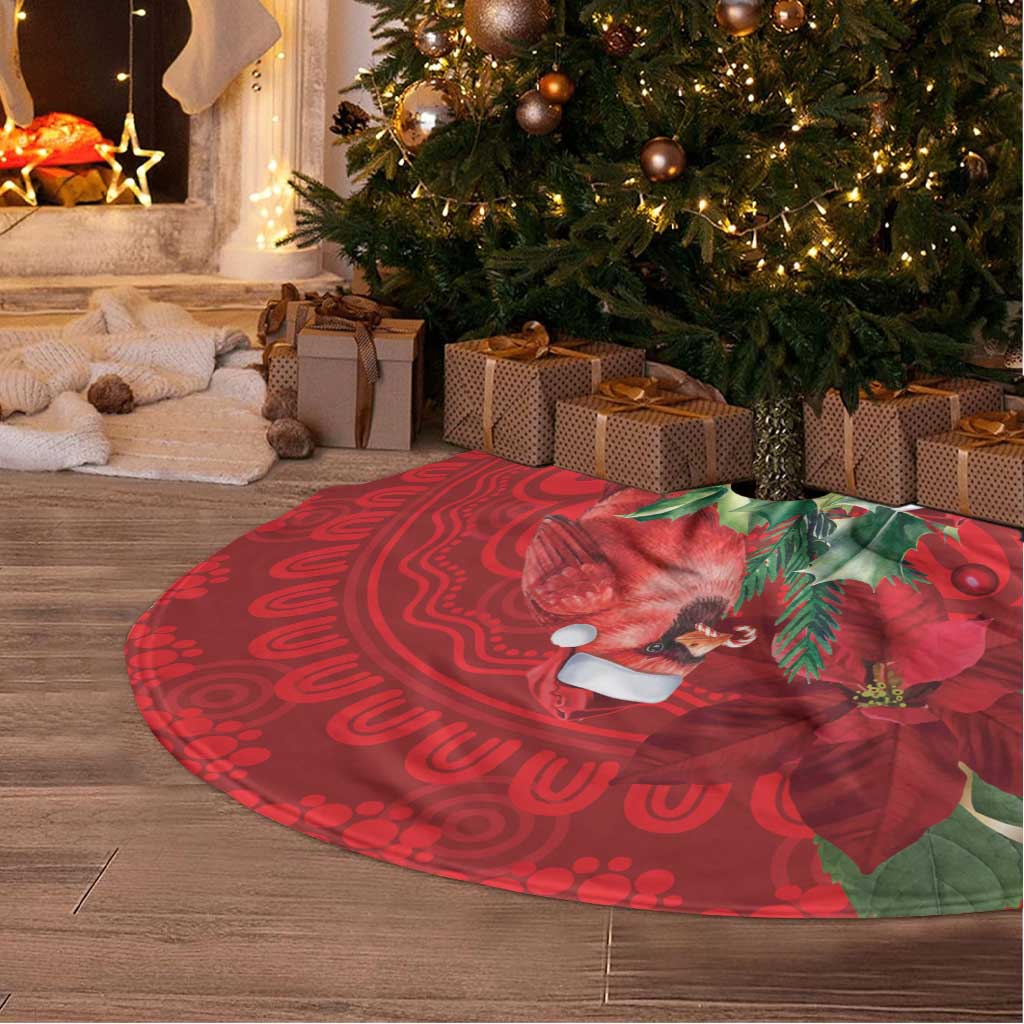 Aussie Red Cardinal Tree Skirt Aboriginal Inspired Christmas - Aussie Hoodie