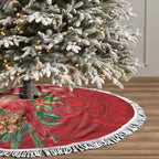 Aussie Red Cardinal Tree Skirt Aboriginal Inspired Christmas - Aussie Hoodie