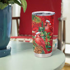 Aussie Red Cardinal Tumbler Cup Aboriginal Inspired Christmas - Aussie Hoodie