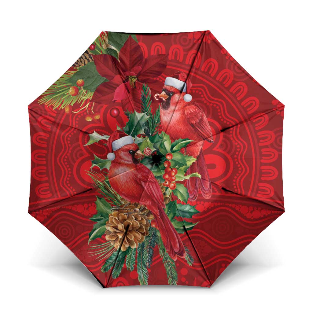 Aussie Red Cardinal Umbrella Aboriginal Inspired Christmas - Aussie Hoodie