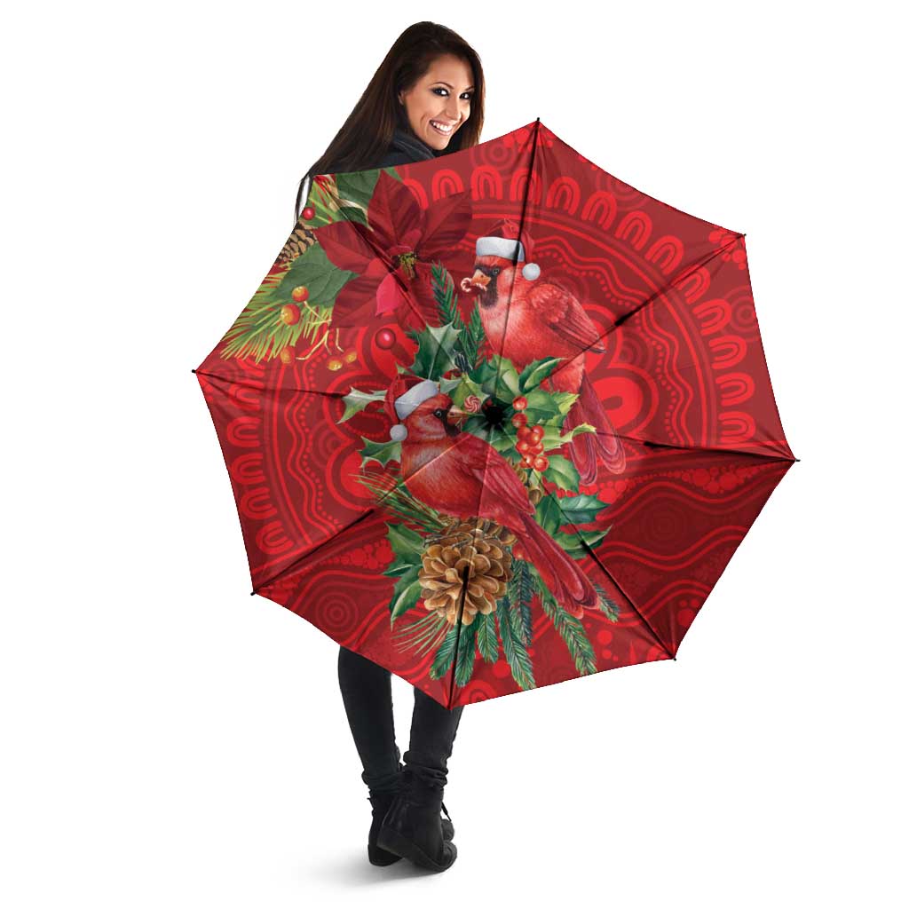 Aussie Red Cardinal Umbrella Aboriginal Inspired Christmas - Aussie Hoodie