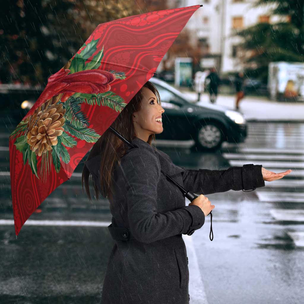 Aussie Red Cardinal Umbrella Aboriginal Inspired Christmas - Aussie Hoodie