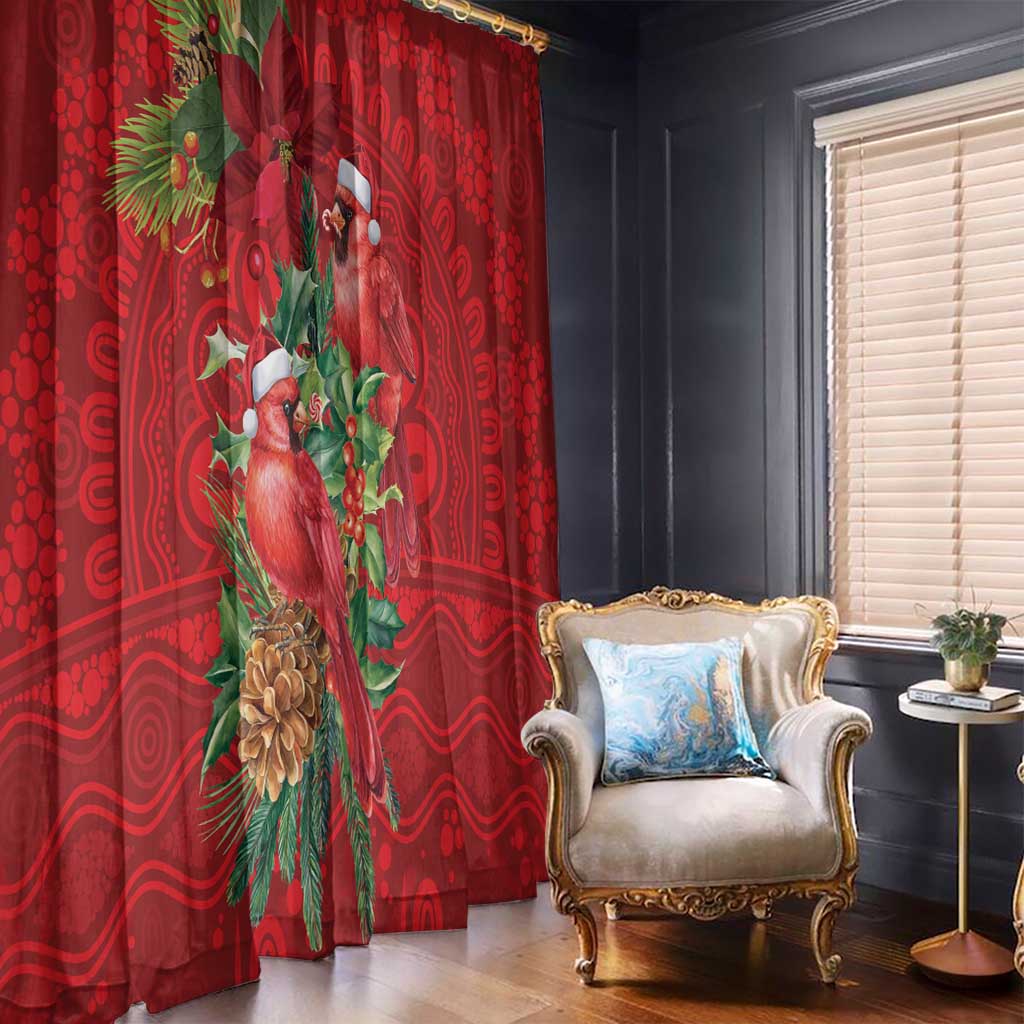 Aussie Red Cardinal Window Curtain Aboriginal Inspired Christmas - Aussie Hoodie