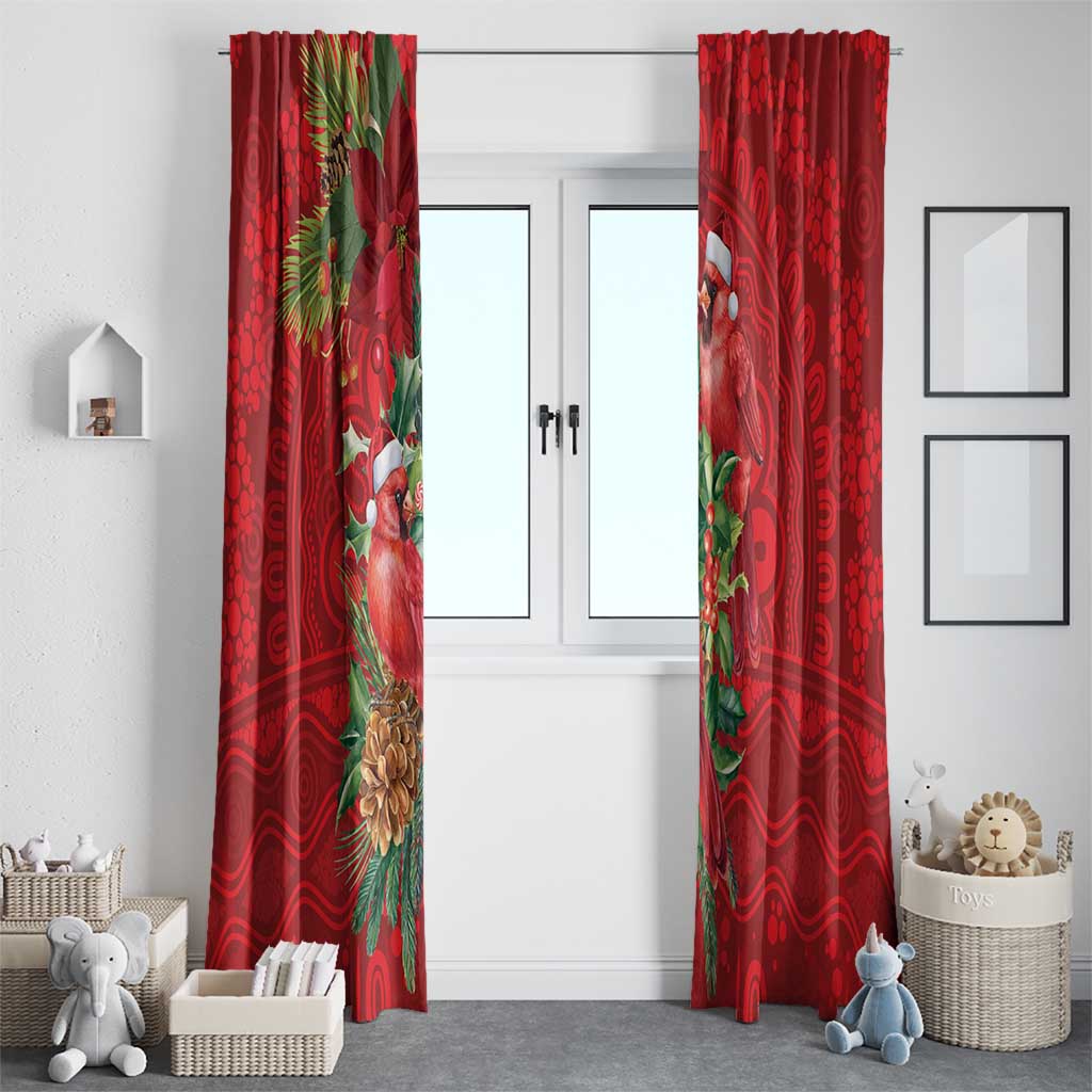 Aussie Red Cardinal Window Curtain Aboriginal Inspired Christmas - Aussie Hoodie