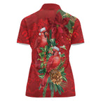 Aussie Red Cardinal Women Polo Shirt Aboriginal Inspired Christmas - Aussie Hoodie