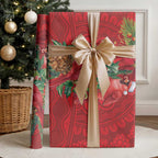Aussie Red Cardinal Wrapping Paper Aboriginal Inspired Christmas - Aussie Hoodie