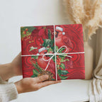 Aussie Red Cardinal Wrapping Paper Aboriginal Inspired Christmas - Aussie Hoodie