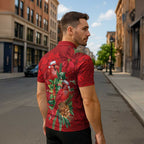 Aussie Red Cardinal Zipper Polo Shirt Aboriginal Inspired Christmas - Aussie Hoodie