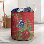 Aussie Superb Fairywren Bird Laundry Basket Aboriginal Inspired Christmas - Aussie Hoodie