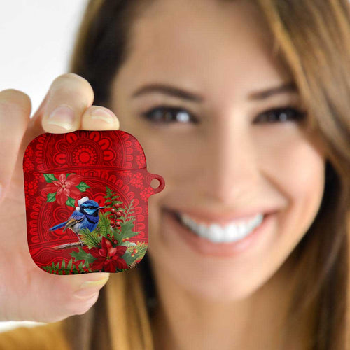 Aussie Superb Fairywren Bird AirPods Case Aboriginal Inspired Christmas - Aussie Hoodie