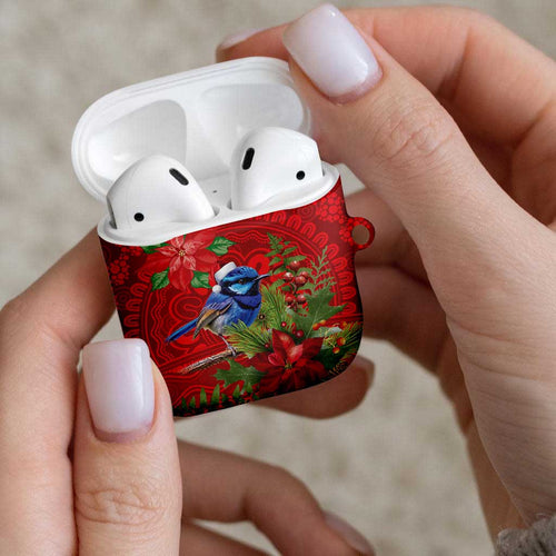 Aussie Superb Fairywren Bird AirPods Case Aboriginal Inspired Christmas - Aussie Hoodie