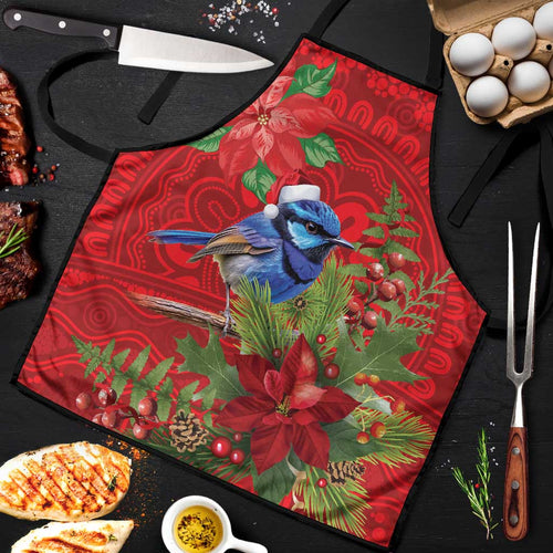 Aussie Superb Fairywren Bird Apron Aboriginal Inspired Christmas - Aussie Hoodie