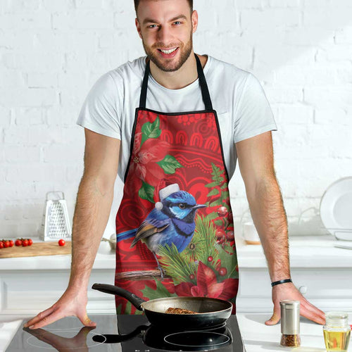 Aussie Superb Fairywren Bird Apron Aboriginal Inspired Christmas - Aussie Hoodie