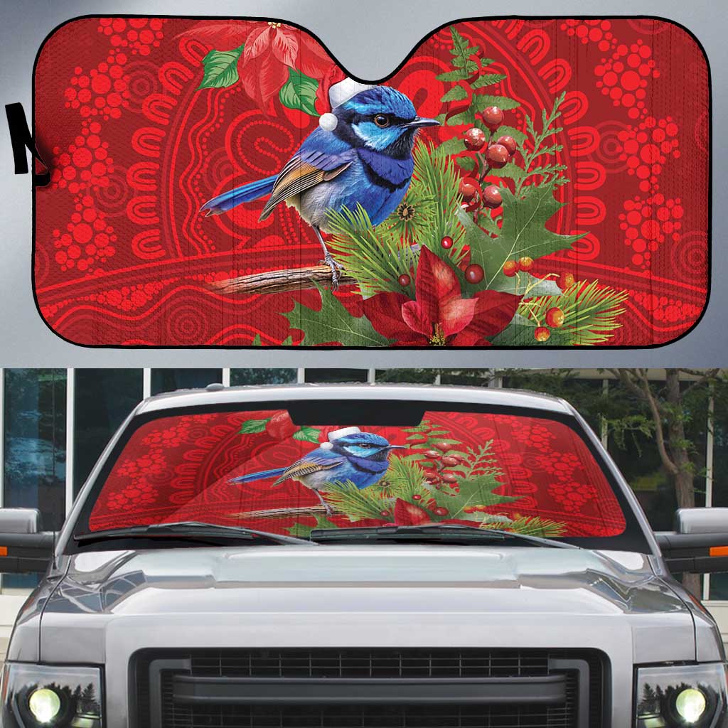 Aussie Superb Fairywren Bird Auto Sun Shade Aboriginal Inspired Christmas - Aussie Hoodie