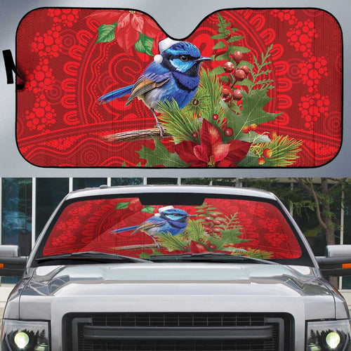 Aussie Superb Fairywren Bird Auto Sun Shade Aboriginal Inspired Christmas - Aussie Hoodie