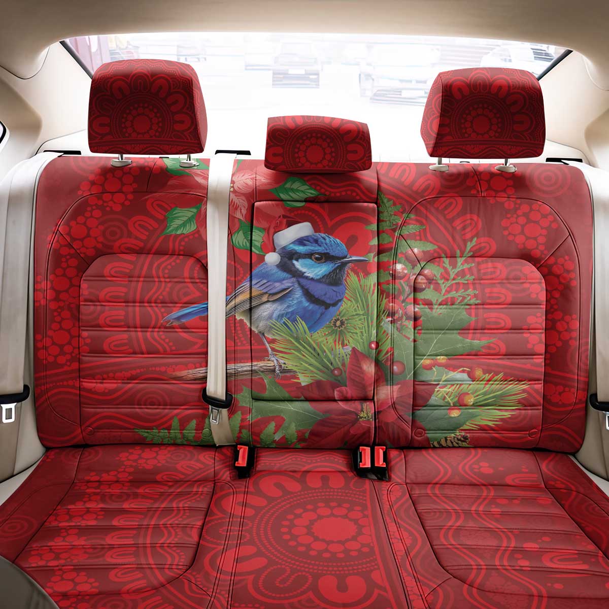 Aussie Superb Fairywren Bird Back Car Seat Cover Aboriginal Inspired Christmas - Aussie Hoodie