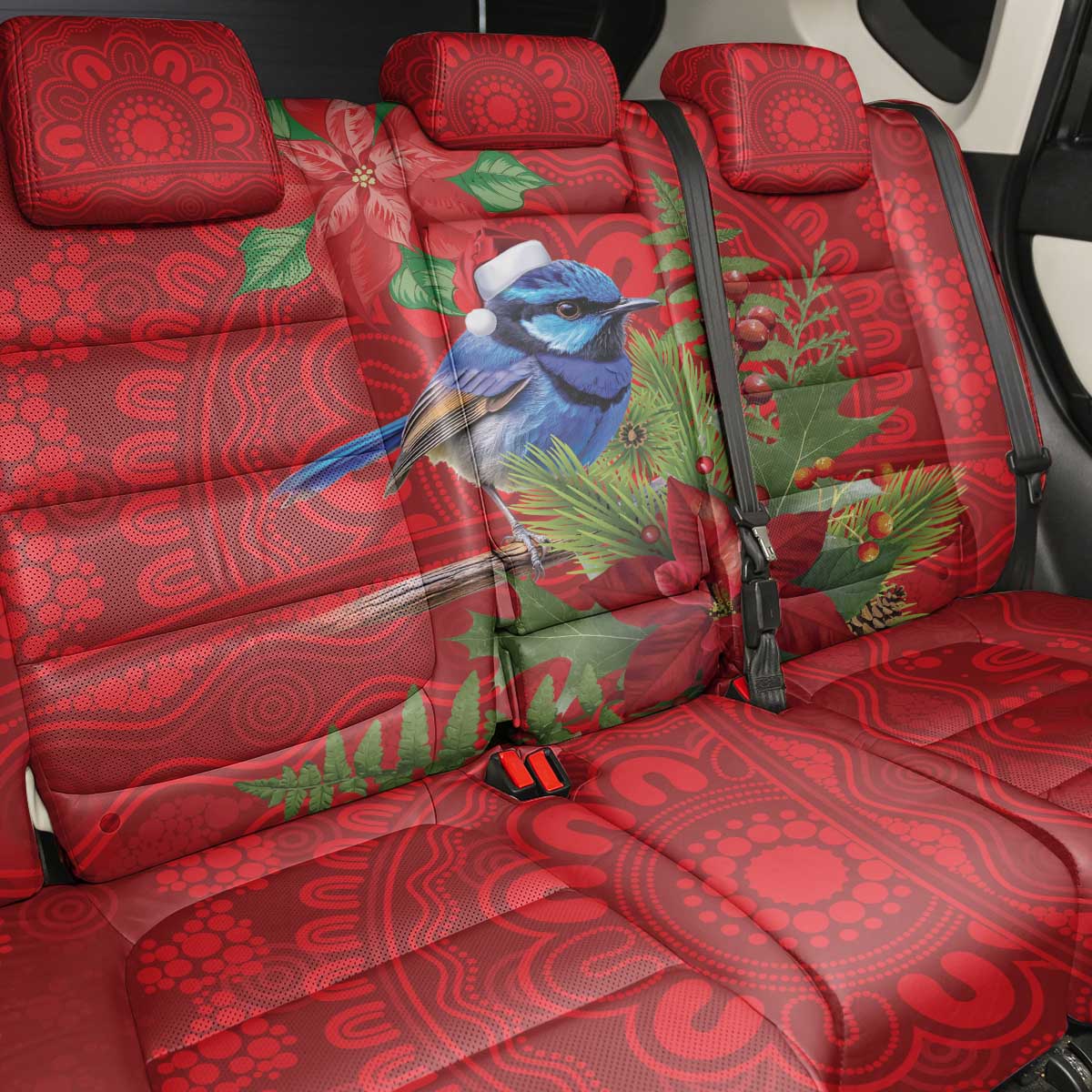 Aussie Superb Fairywren Bird Back Car Seat Cover Aboriginal Inspired Christmas - Aussie Hoodie