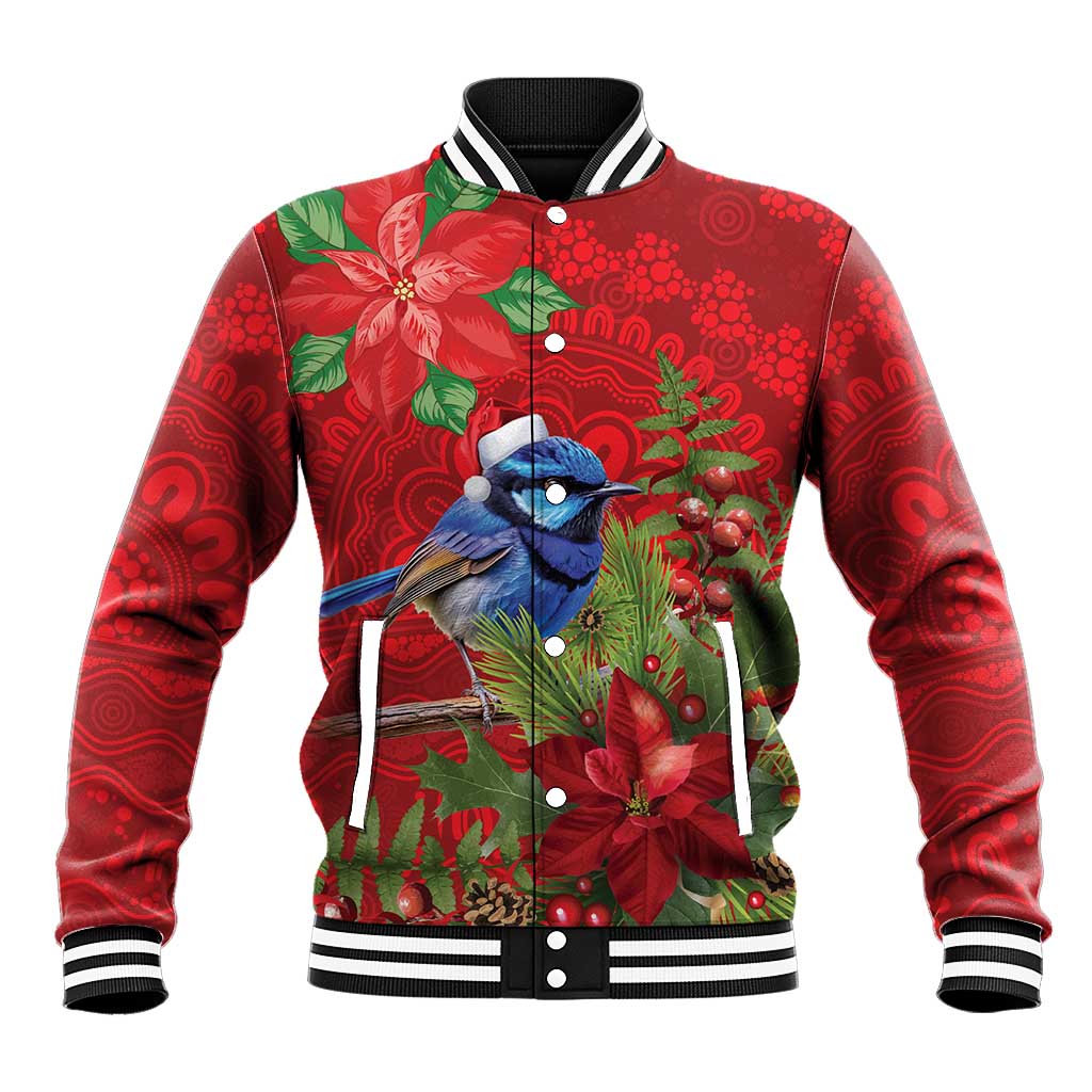 Aussie Superb Fairywren Bird Baseball Jacket Aboriginal Inspired Christmas - Aussie Hoodie
