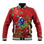 Aussie Superb Fairywren Bird Baseball Jacket Aboriginal Inspired Christmas - Aussie Hoodie