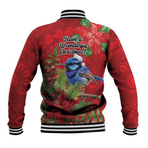 Aussie Superb Fairywren Bird Baseball Jacket Aboriginal Inspired Christmas - Aussie Hoodie