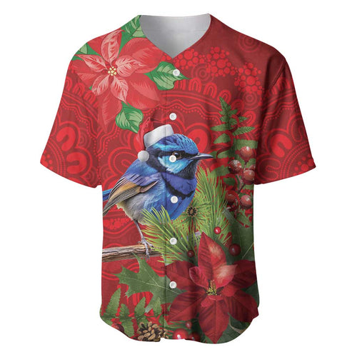 Aussie Superb Fairywren Bird Baseball Jersey Aboriginal Inspired Christmas - Aussie Hoodie