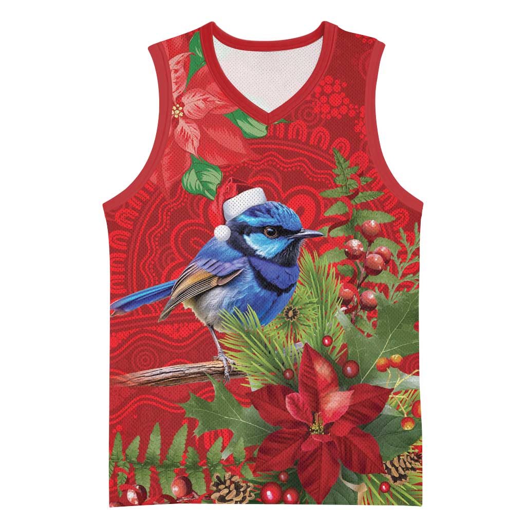 Aussie Superb Fairywren Bird Basketball Jersey Aboriginal Inspired Christmas - Aussie Hoodie