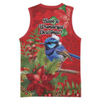 Aussie Superb Fairywren Bird Basketball Jersey Aboriginal Inspired Christmas - Aussie Hoodie