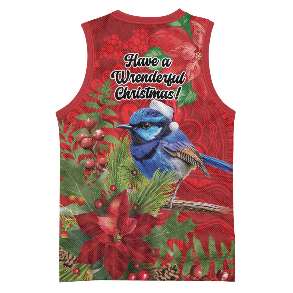 Aussie Superb Fairywren Bird Basketball Jersey Aboriginal Inspired Christmas - Aussie Hoodie