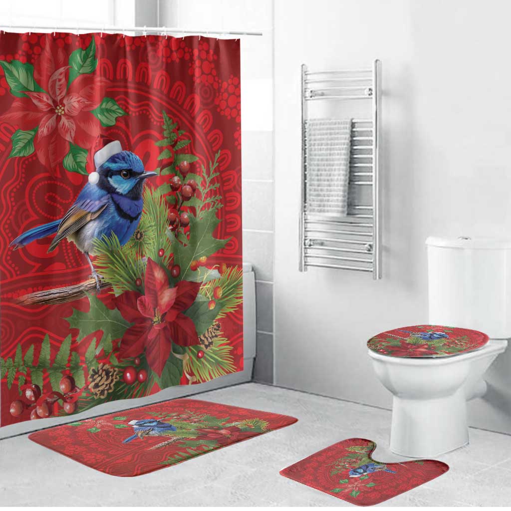 Aussie Superb Fairywren Bird Bathroom Set Aboriginal Inspired Christmas - Aussie Hoodie