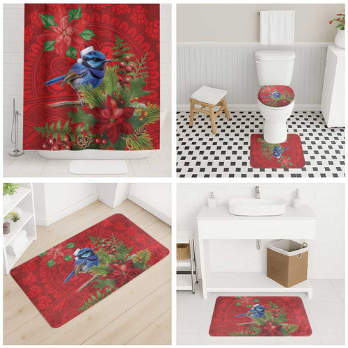 Aussie Superb Fairywren Bird Bathroom Set Aboriginal Inspired Christmas - Aussie Hoodie