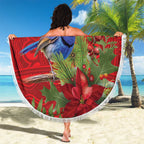 Aussie Superb Fairywren Bird Beach Blanket Aboriginal Inspired Christmas - Aussie Hoodie