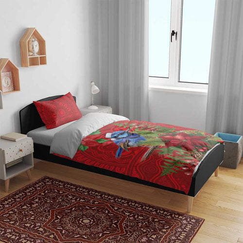 Aussie Superb Fairywren Bird Bedding Set Aboriginal Inspired Christmas - Aussie Hoodie