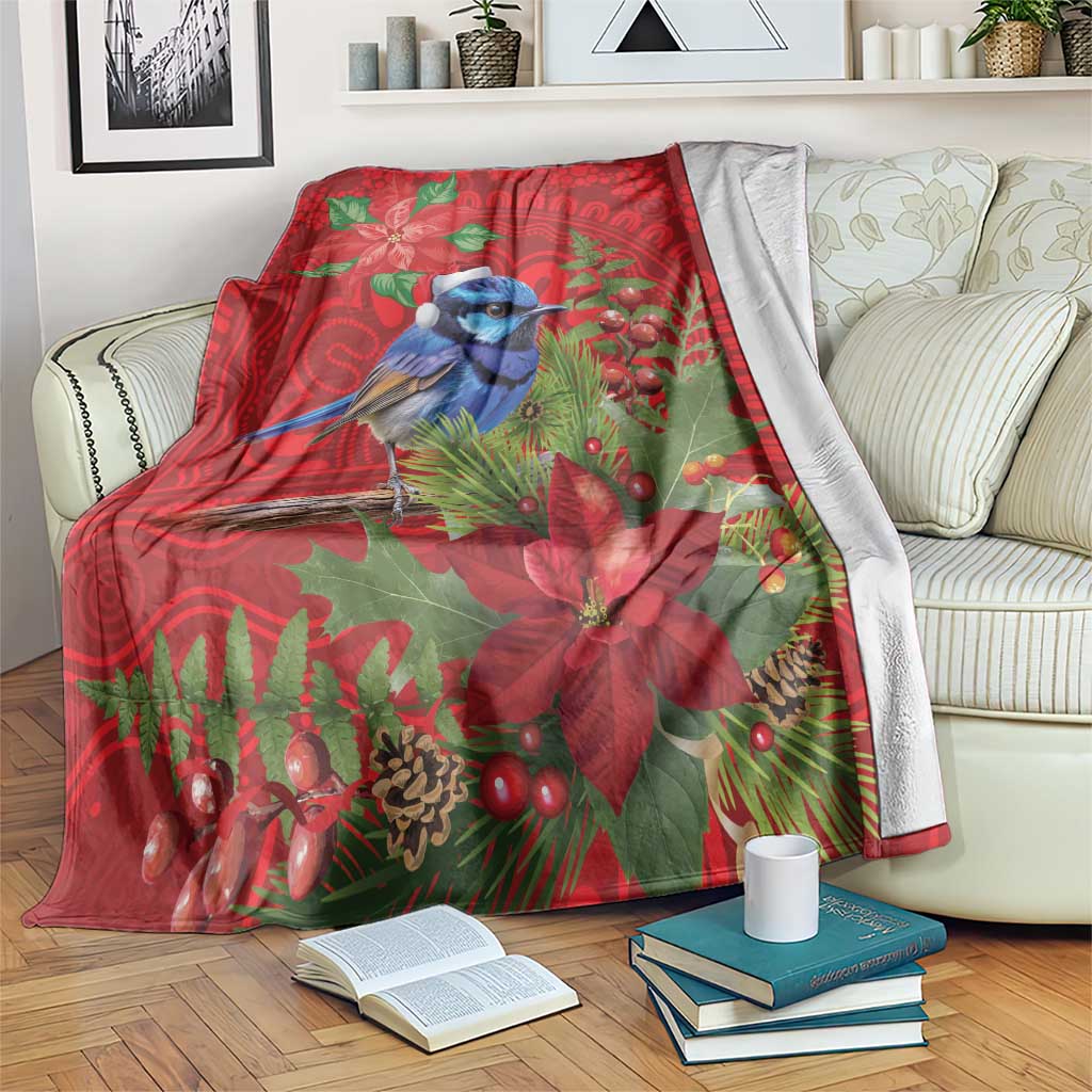 Aussie Superb Fairywren Bird Blanket Aboriginal Inspired Christmas - Aussie Hoodie