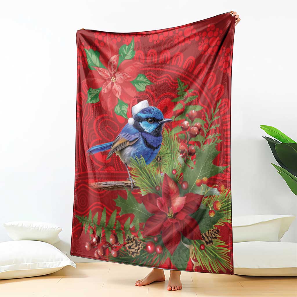 Aussie Superb Fairywren Bird Blanket Aboriginal Inspired Christmas - Aussie Hoodie