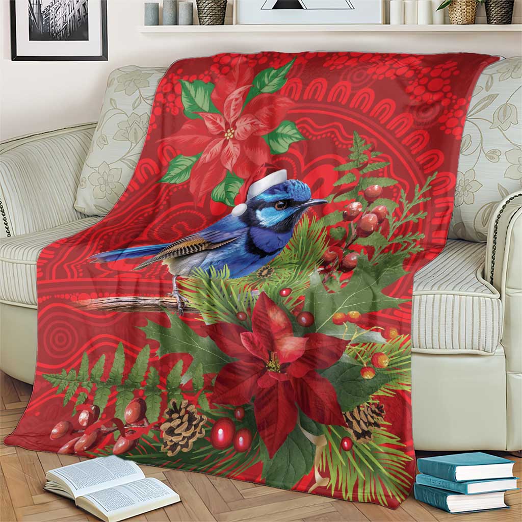Aussie Superb Fairywren Bird Blanket Aboriginal Inspired Christmas - Aussie Hoodie