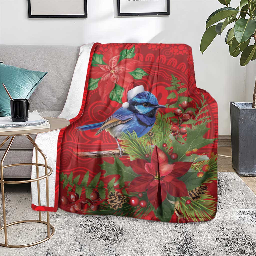 Aussie Superb Fairywren Bird Blanket Aboriginal Inspired Christmas - Aussie Hoodie
