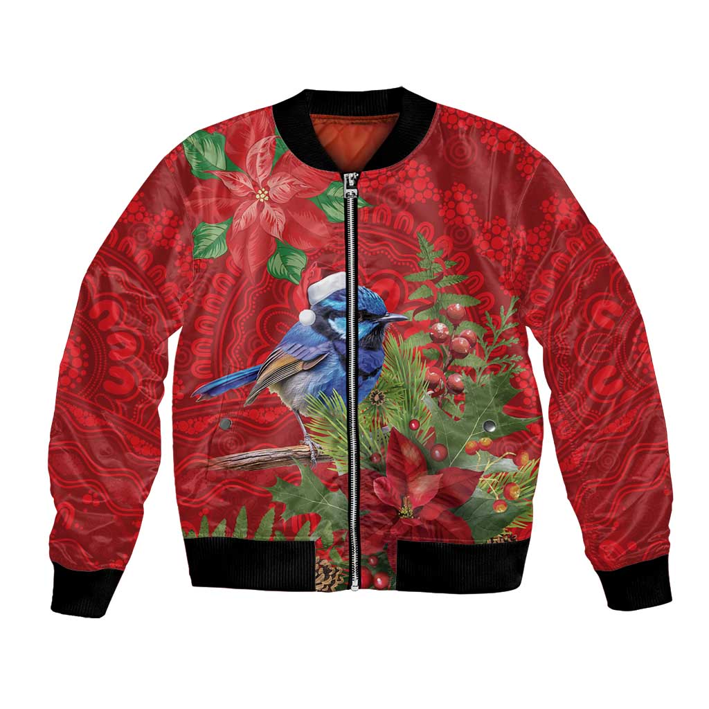 Aussie Superb Fairywren Bird Bomber Jacket Aboriginal Inspired Christmas - Aussie Hoodie