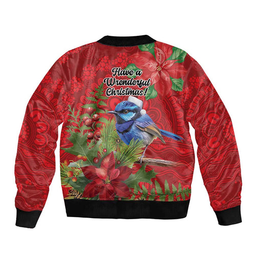 Aussie Superb Fairywren Bird Bomber Jacket Aboriginal Inspired Christmas - Aussie Hoodie