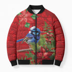 Aussie Superb Fairywren Bird Bomber Puffer Jacket Aboriginal Inspired Christmas - Aussie Hoodie