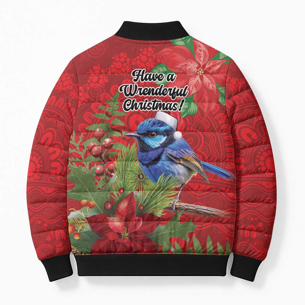 Aussie Superb Fairywren Bird Bomber Puffer Jacket Aboriginal Inspired Christmas - Aussie Hoodie
