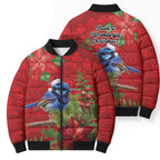 Aussie Superb Fairywren Bird Bomber Puffer Jacket Aboriginal Inspired Christmas - Aussie Hoodie